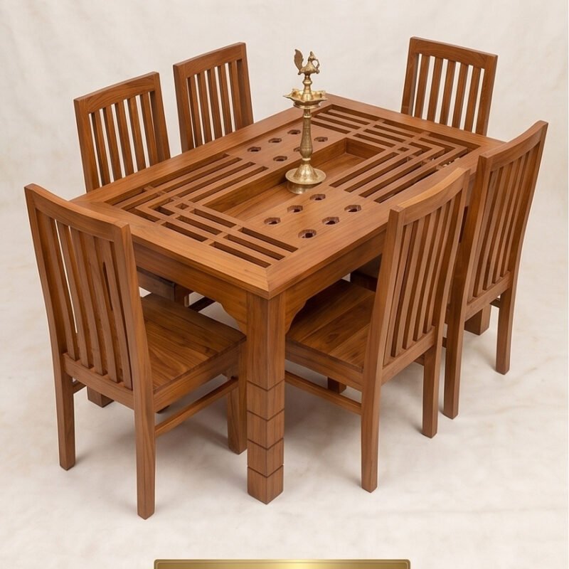Dining Table – 3 Chairs, Milky White
